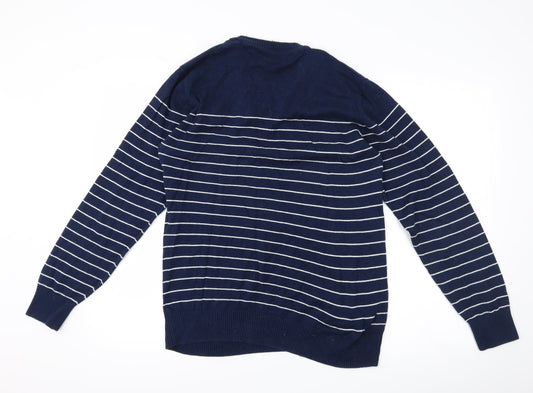 NEXT Mens Blue Striped  Pullover Jumper Size M