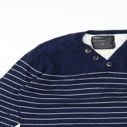 NEXT Mens Blue Striped  Pullover Jumper Size M