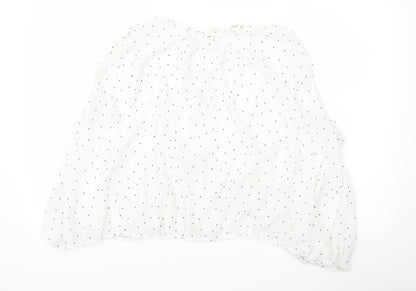 Womens UK Size L Mango White Basic Blouse