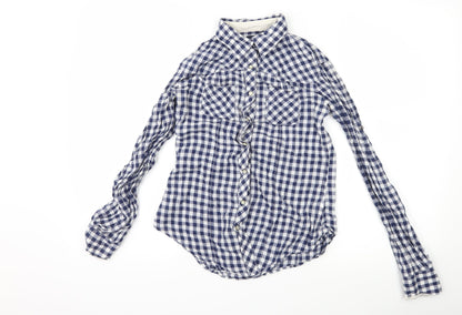 Womens UK Size XS Gap Blue Basic Button-Up