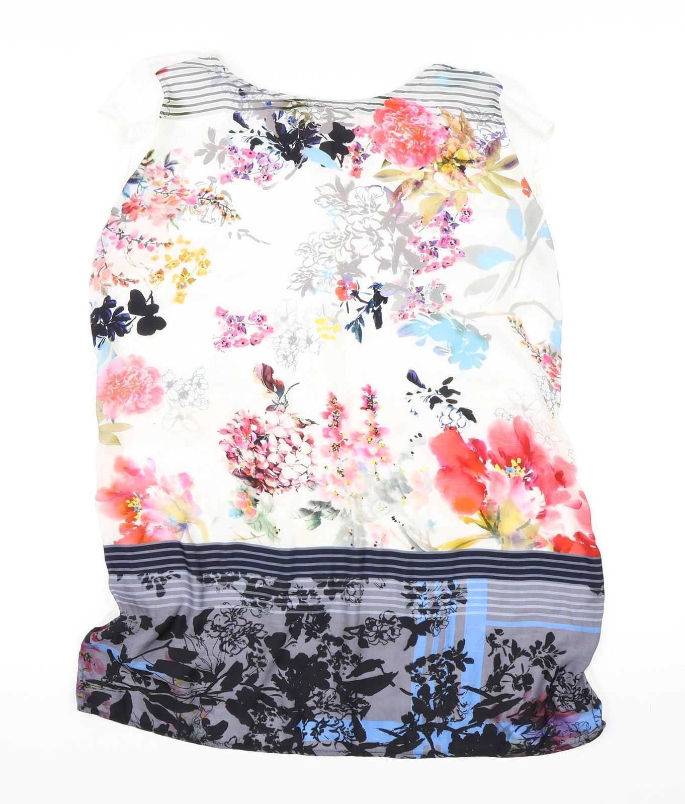 Promod Womens Multicoloured Floral  Basic T-Shirt Size L