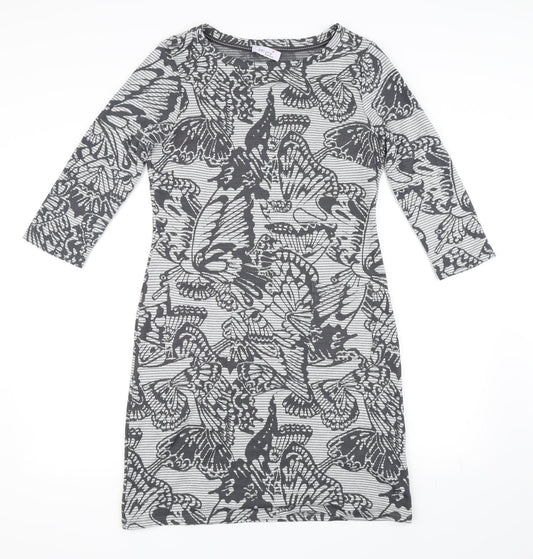 Per Una Womens Grey Animal Print  T-Shirt Dress  Size 12