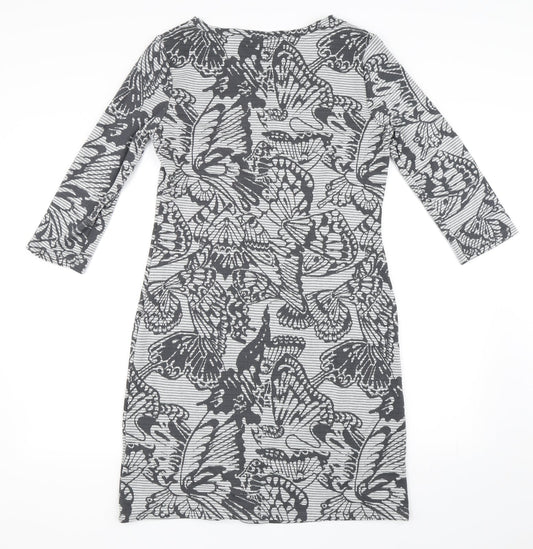 Per Una Womens Grey Animal Print  T-Shirt Dress  Size 12