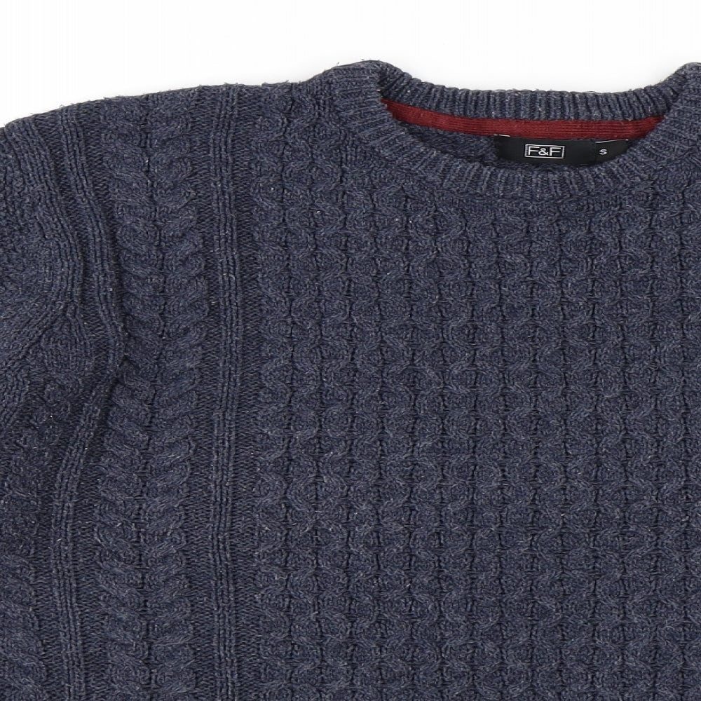 F&F Mens Blue   Pullover Jumper Size S