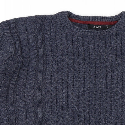 F&F Mens Blue   Pullover Jumper Size S