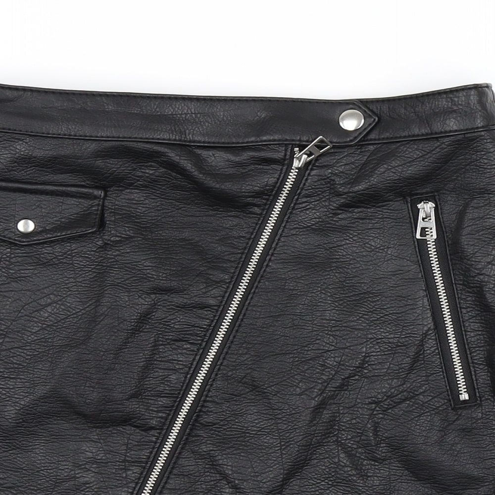 H&M Womens Black   A-Line Skirt Size 6