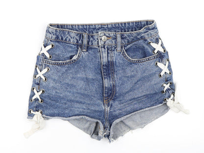 H&M Womens Blue   Hot Pants Shorts Size 8
