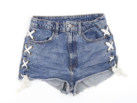 H&M Womens Blue   Hot Pants Shorts Size 8