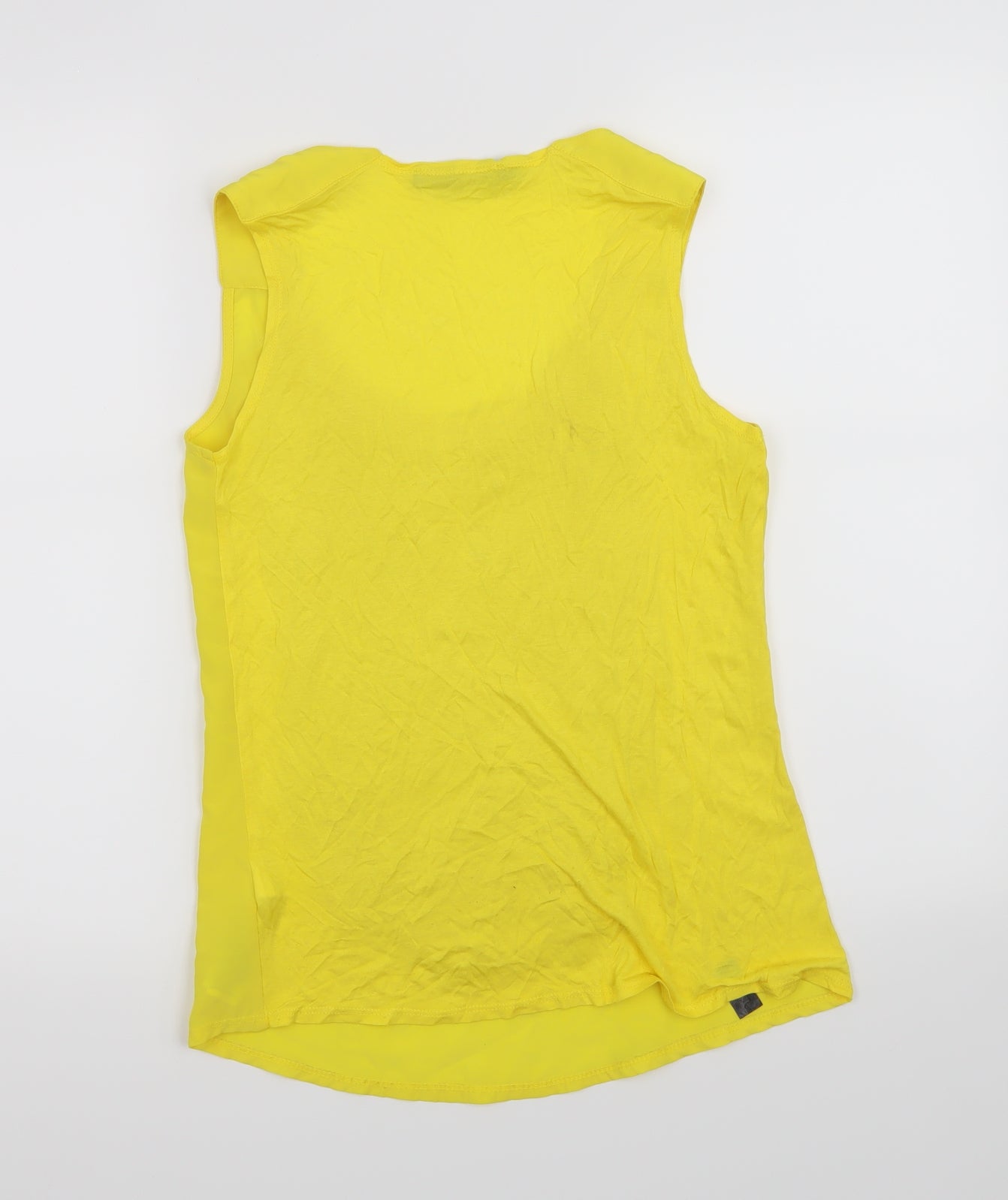Womens UK Size XS Zara Yellow Basic Tank