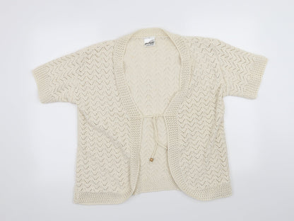 Pulse Womens White   Cardigan Jumper Size L