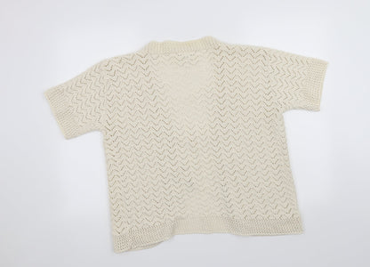 Pulse Womens White   Cardigan Jumper Size L
