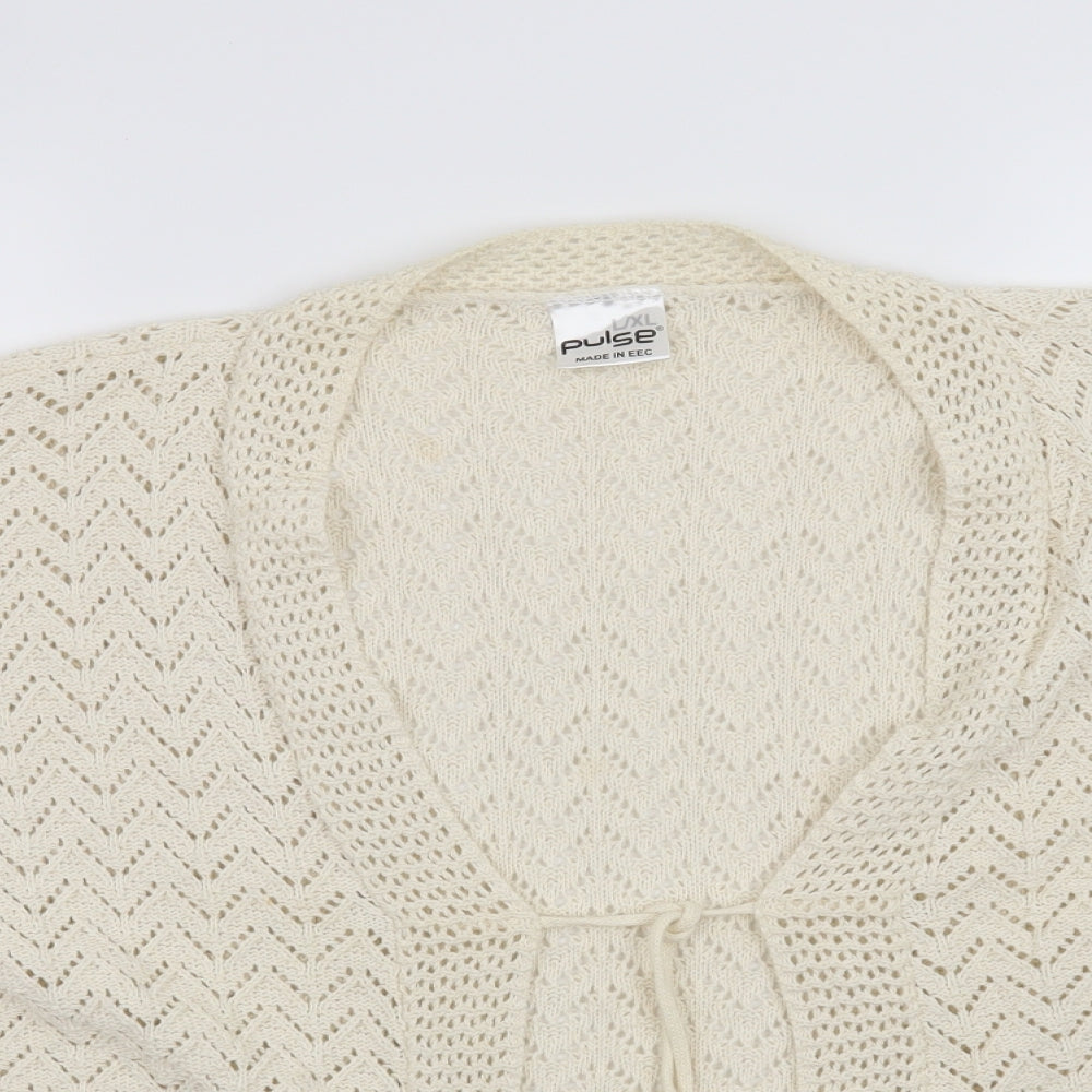 Pulse Womens White   Cardigan Jumper Size L