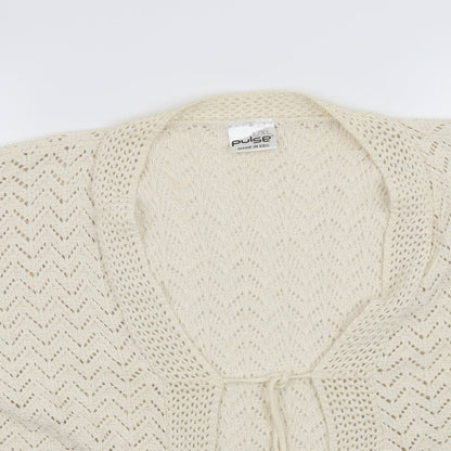 Pulse Womens White   Cardigan Jumper Size L