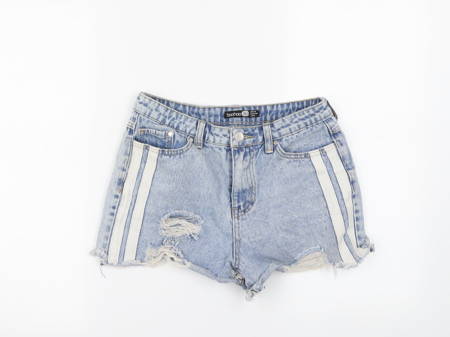 Boohoo Womens Blue   Cut-Off Shorts Size 10