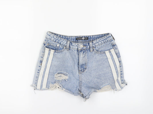 Boohoo Womens Blue   Cut-Off Shorts Size 10