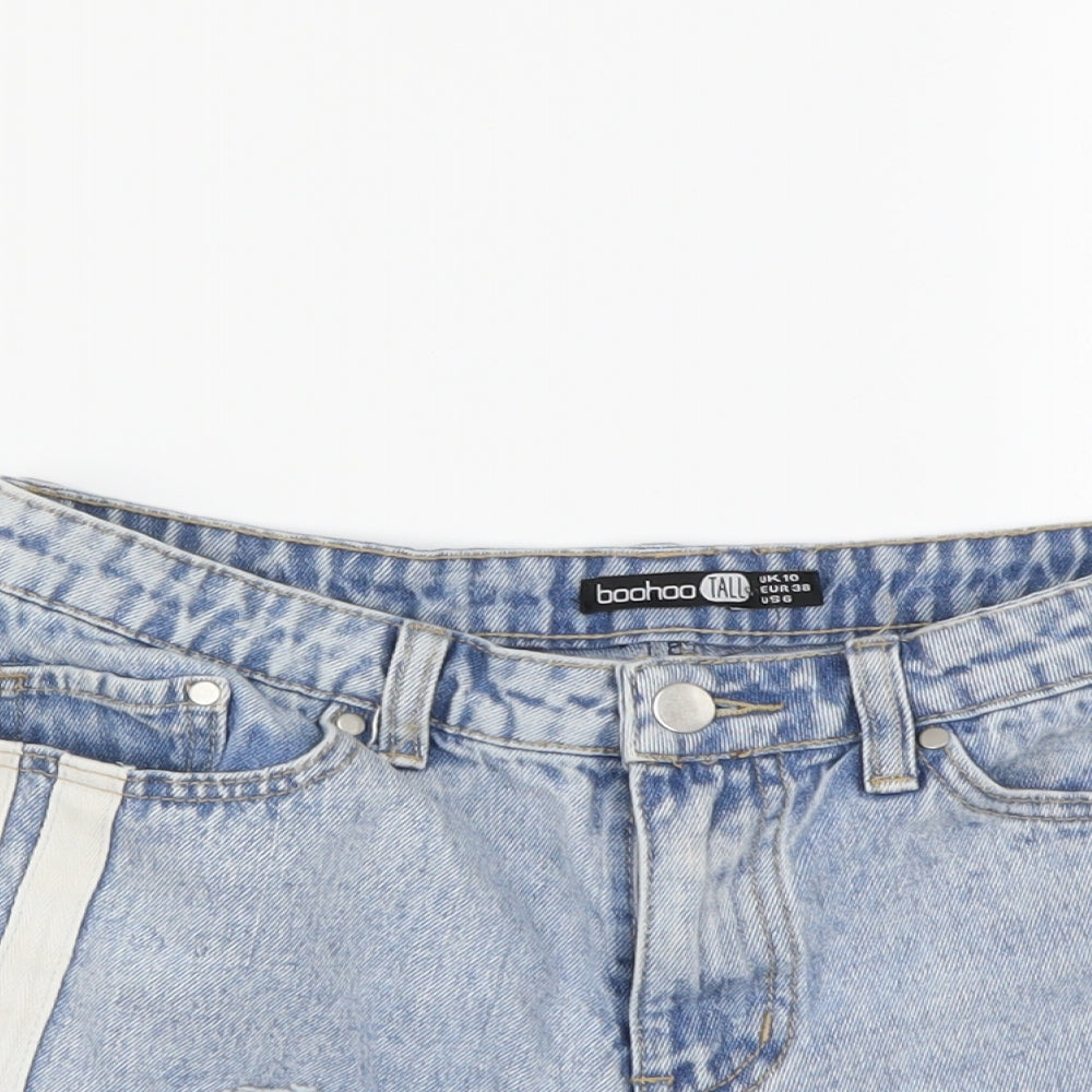 Boohoo Womens Blue   Cut-Off Shorts Size 10