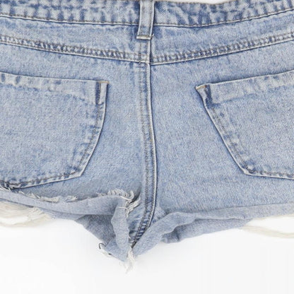 Boohoo Womens Blue   Cut-Off Shorts Size 10