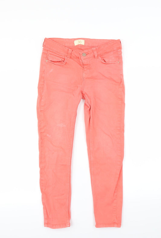 Zara Womens Orange   Skinny Jeans Size 8 L27 in