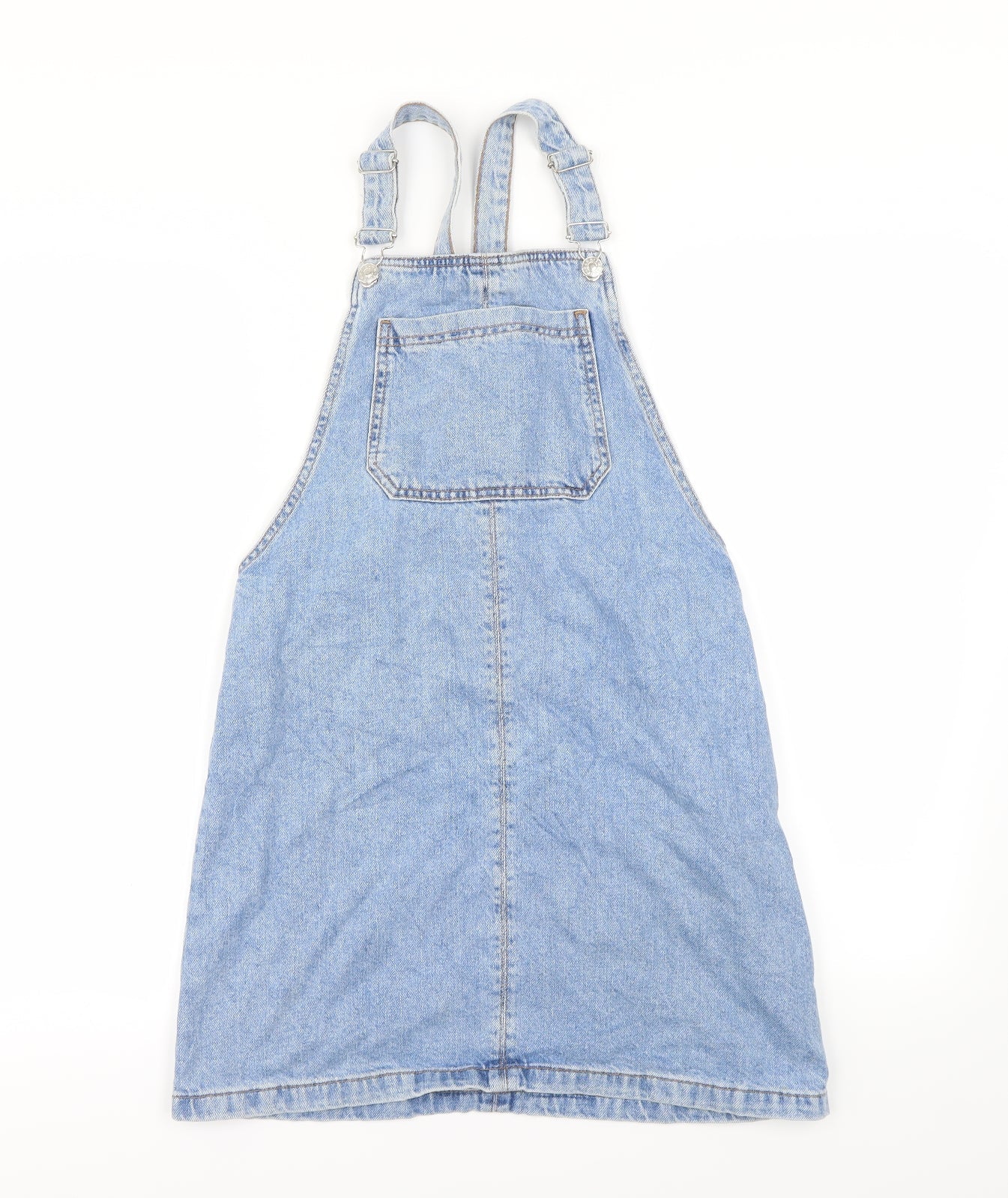 Topshop Womens Blue  Denim Pinafore/Dungaree Dress  Size 6
