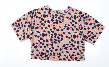 First Avenue Womens Multicoloured Animal Print  Basic Blouse Size 14