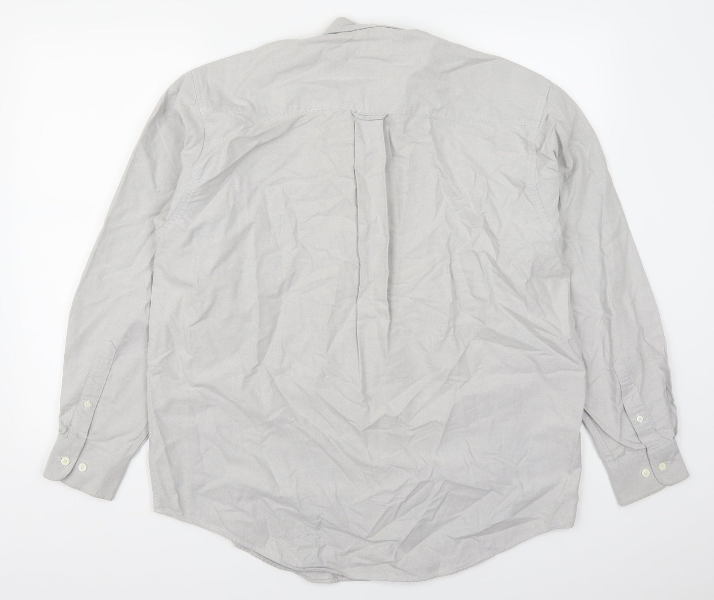 Mens UK Size 15.5 Lee Cooper Grey  Button-Up Long Sleeve Casual Shirt