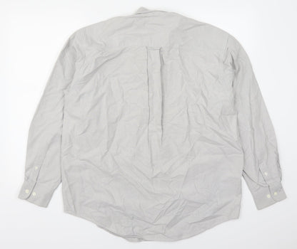 Mens UK Size 15.5 Lee Cooper Grey  Button-Up Long Sleeve Casual Shirt