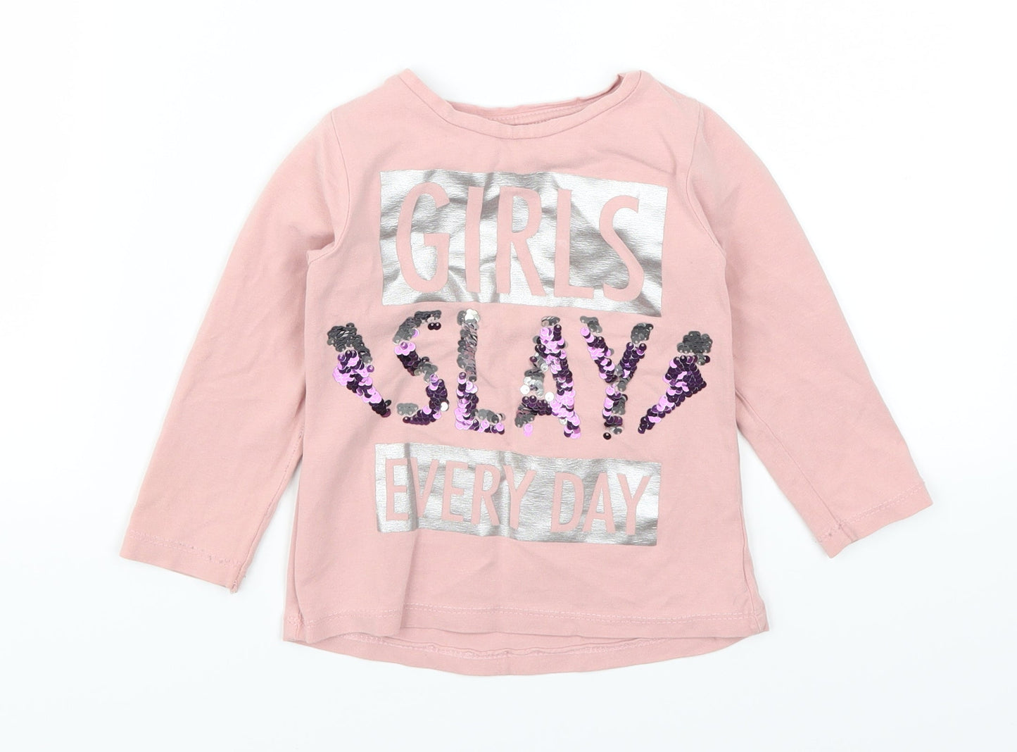 Sani Girls Pink   Basic T-Shirt Size 3 Years  - Girls Slay Everyday