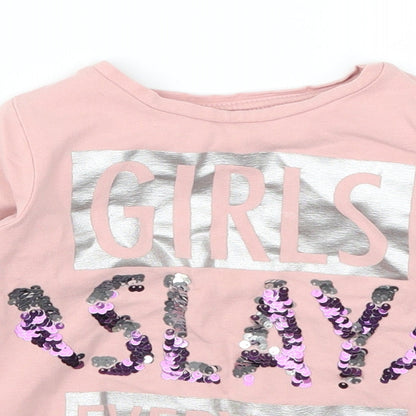 Sani Girls Pink   Basic T-Shirt Size 3 Years  - Girls Slay Everyday