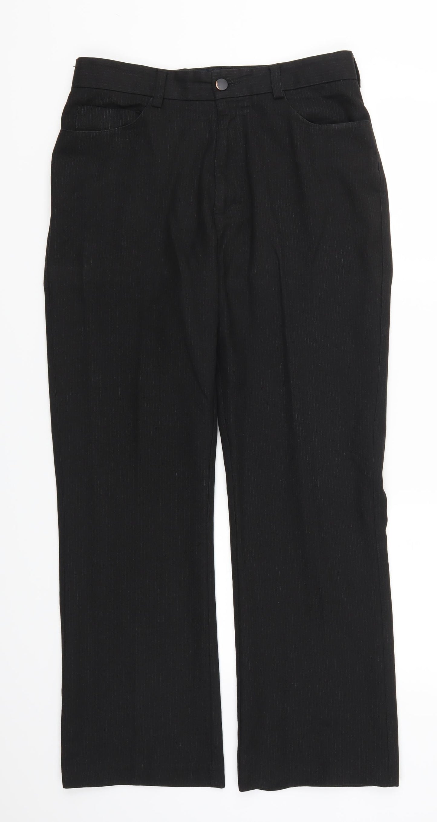 Preworn Mens Black Striped  Trousers  Size 32 L29 in