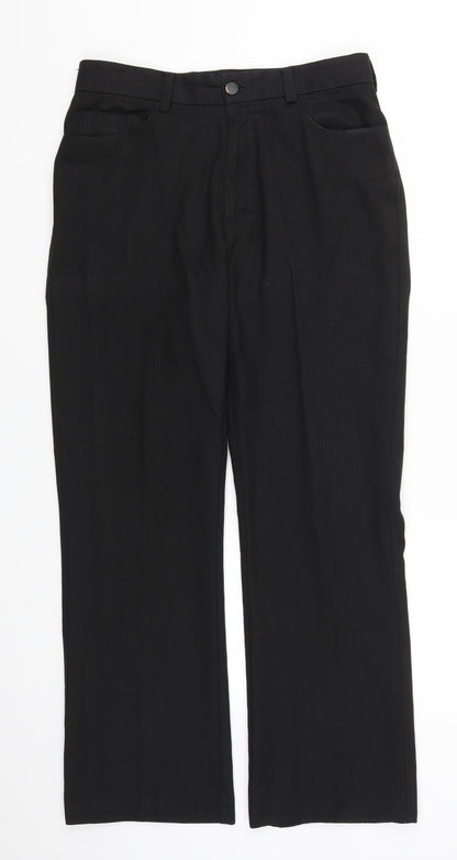 Preworn Mens Black Striped  Trousers  Size 32 L29 in