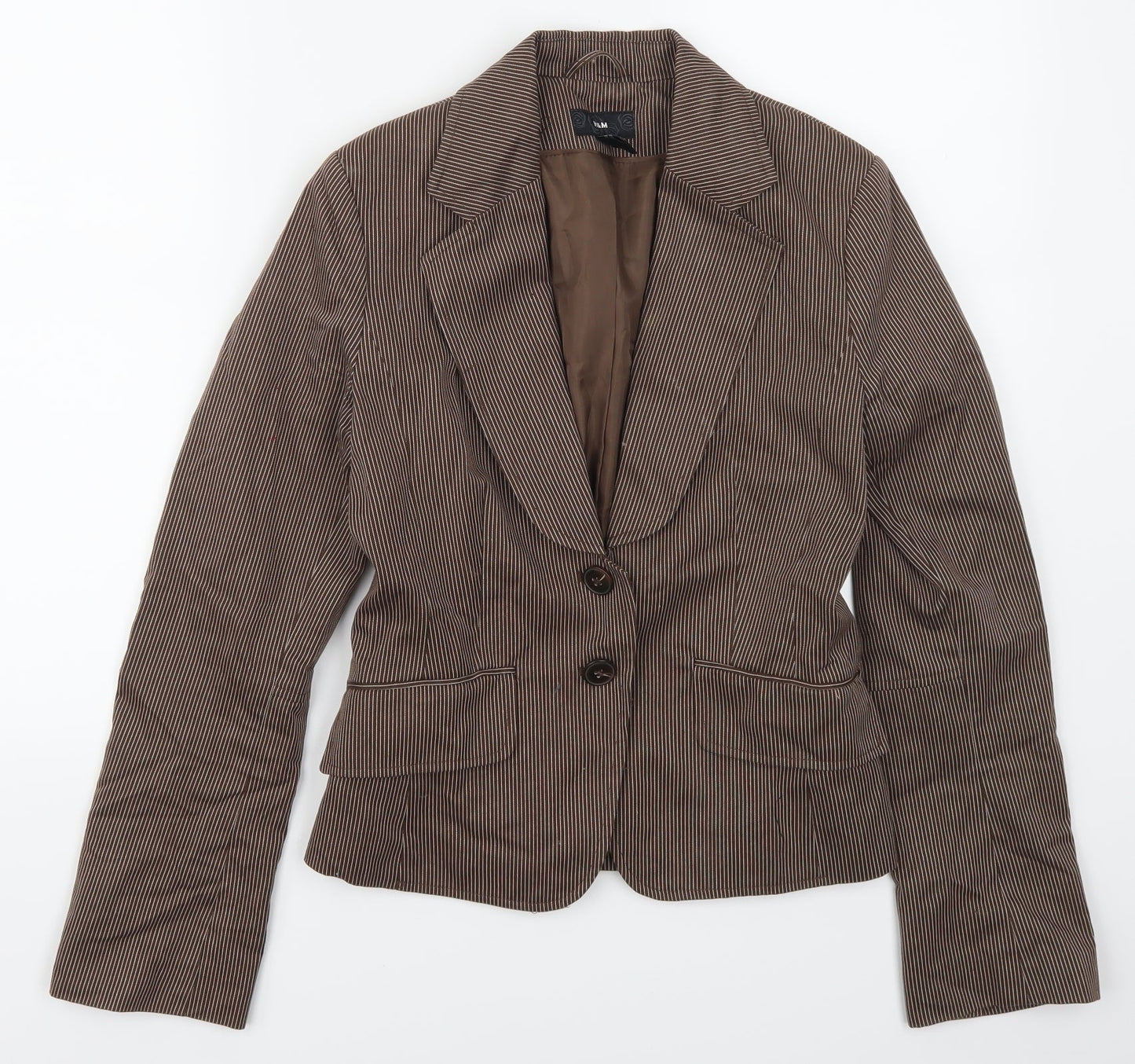 Womens UK Size 8 H&M Regular Brown Suit Jacket