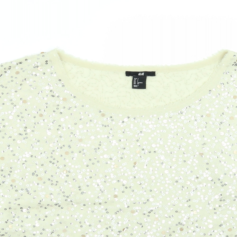 Womens UK Size S H&M Ivory Tunic Blouse