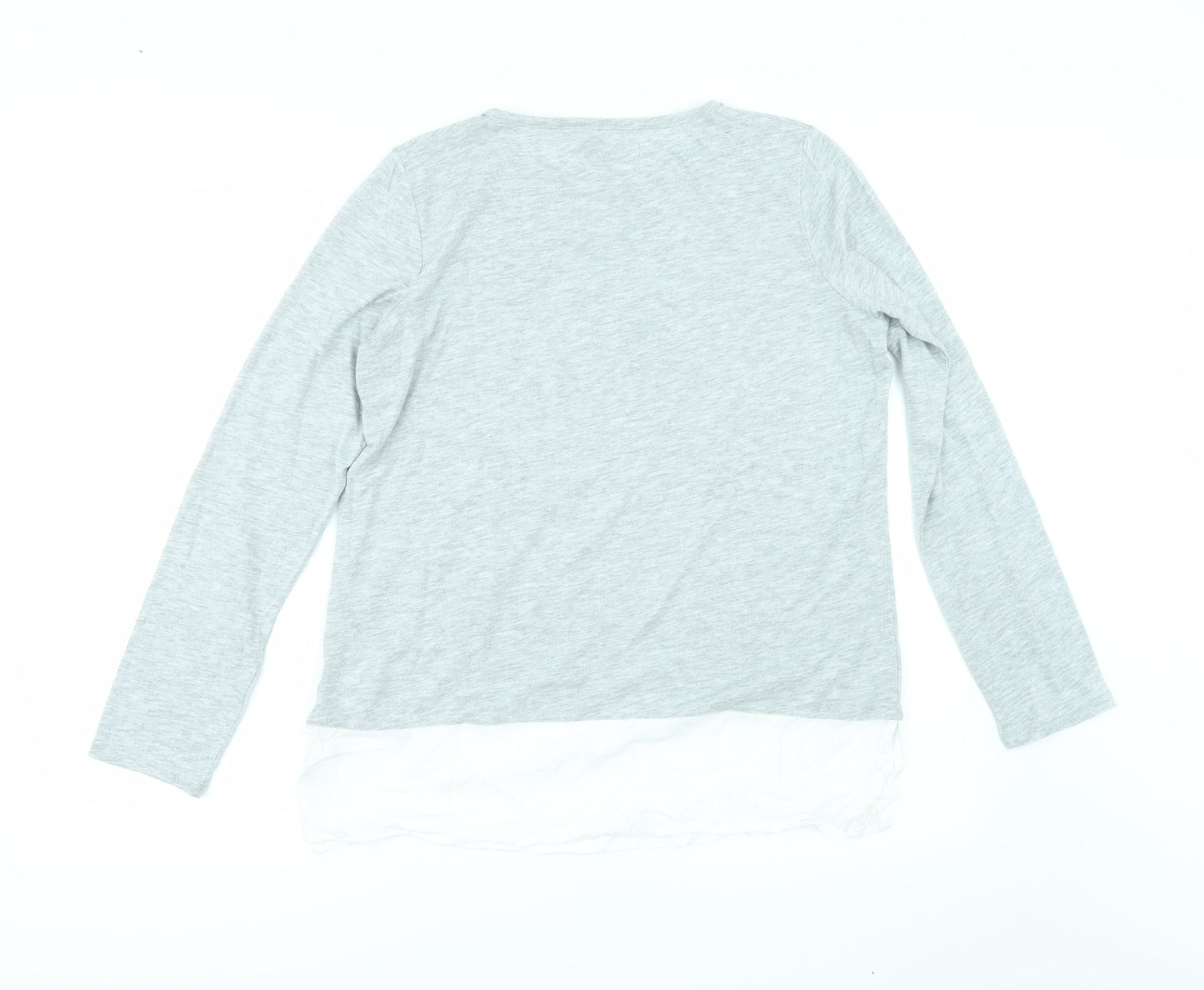 Womens UK Size 12 Per Una Grey Basic T-Shirt