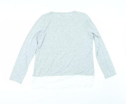 Womens UK Size 12 Per Una Grey Basic T-Shirt