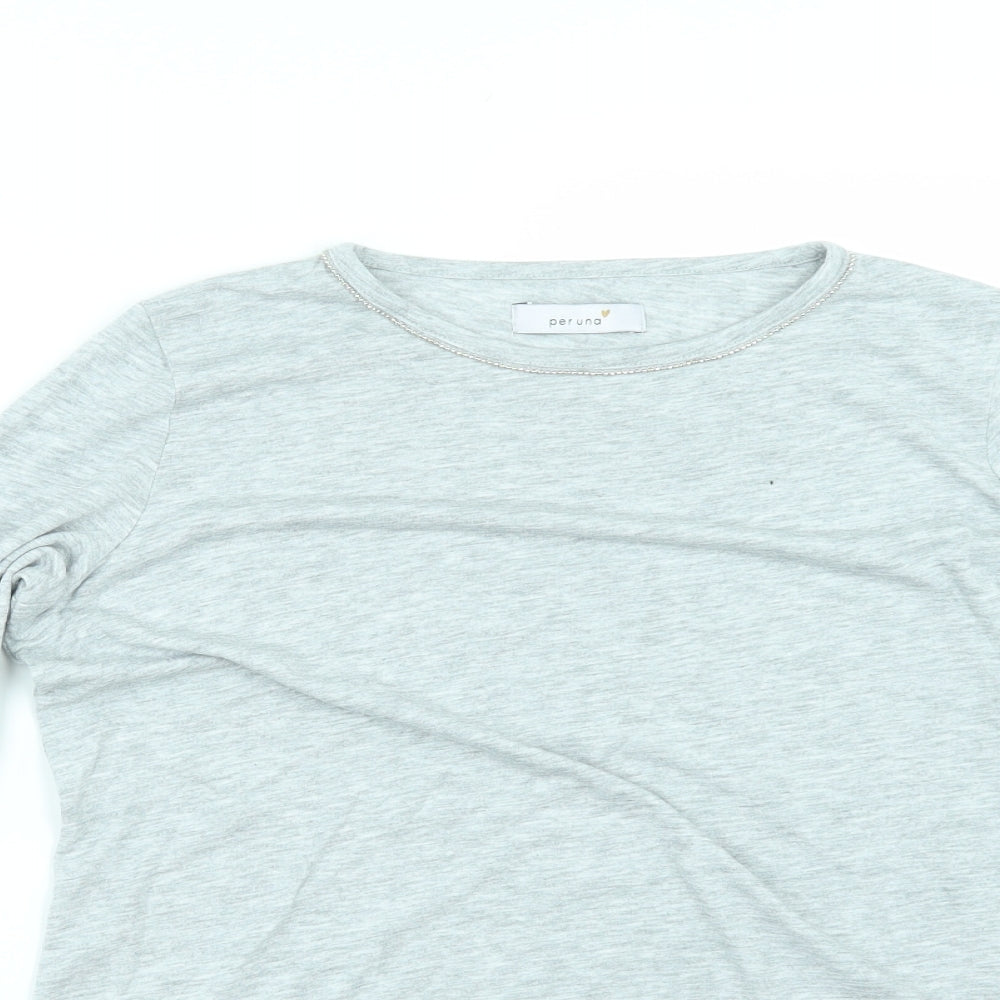 Womens UK Size 12 Per Una Grey Basic T-Shirt