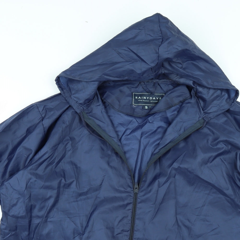 Womens UK Size S rainy days Blue Rain Coat