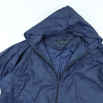 Womens UK Size S rainy days Blue Rain Coat