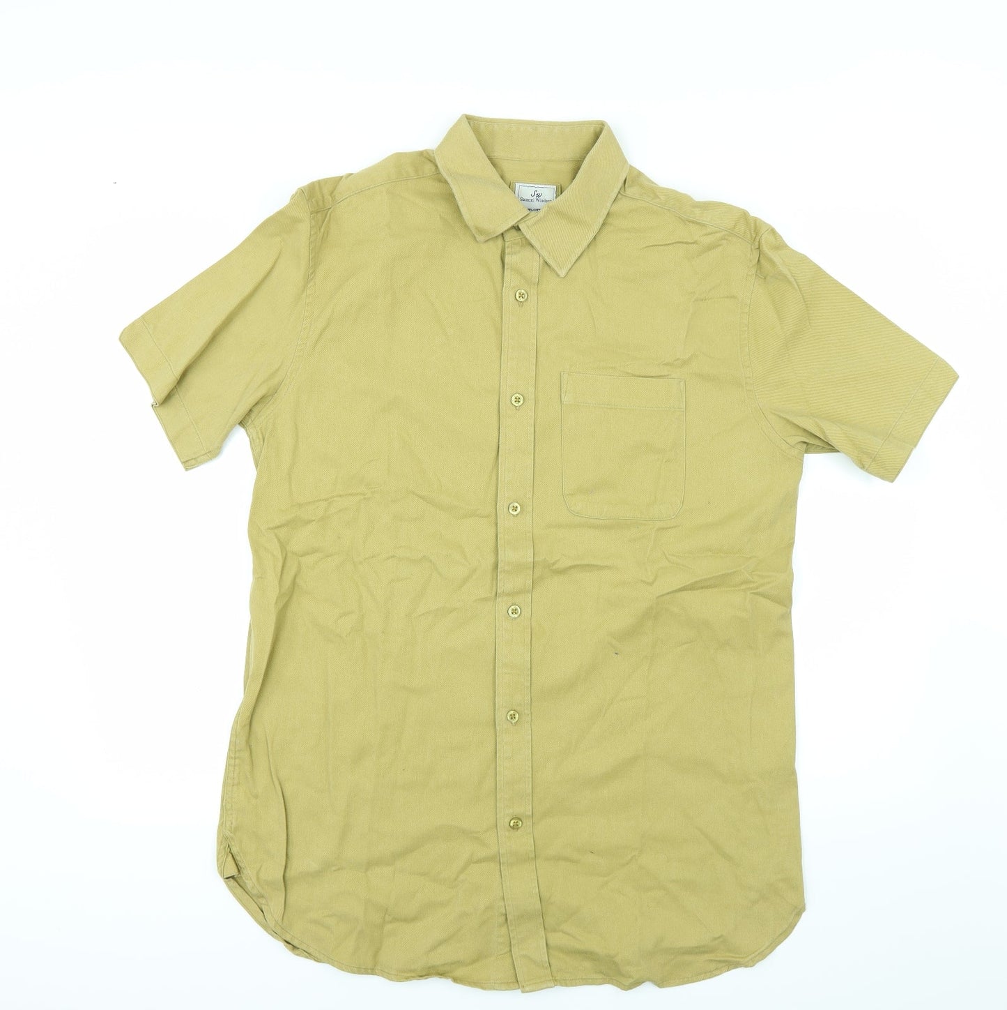 Samuel Windsor Mens Yellow    Button-Up Size L