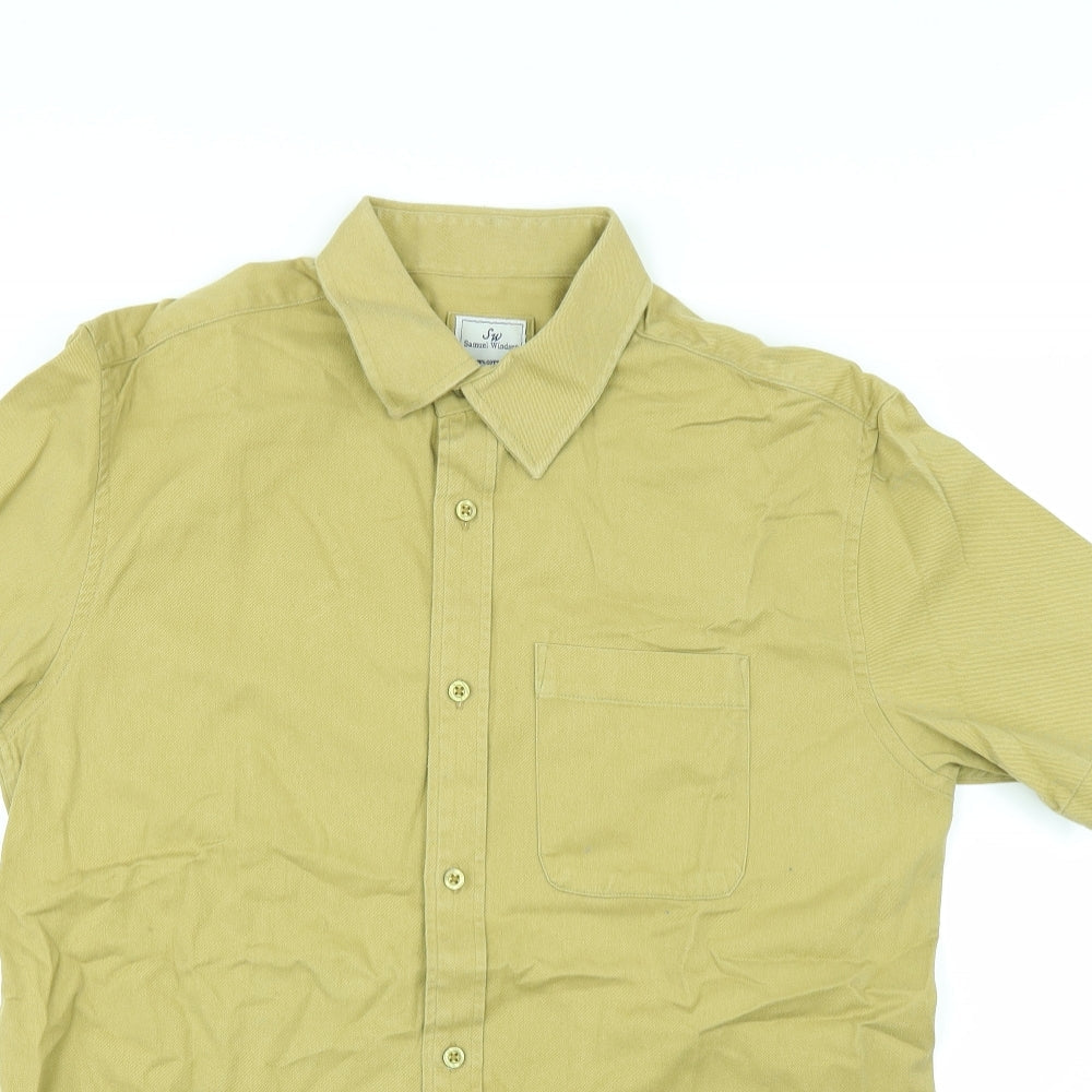Samuel Windsor Mens Yellow    Button-Up Size L