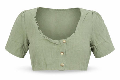 PRETTYLITTLETHING Womens Green   Cropped Blouse Size 12