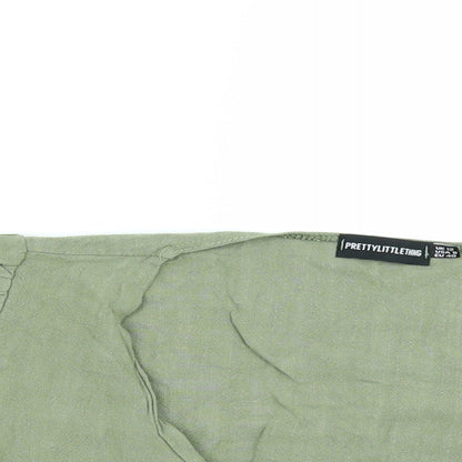 PRETTYLITTLETHING Womens Green   Cropped Blouse Size 12