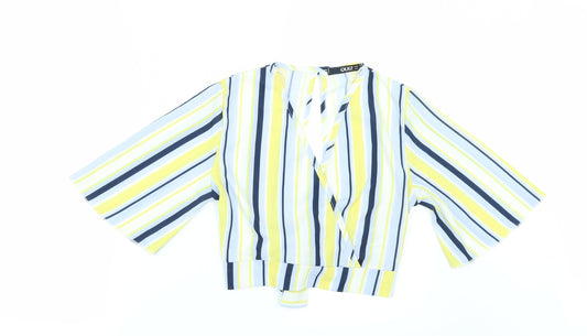 Quiz Womens Multicoloured Striped  Cropped Blouse Size 10
