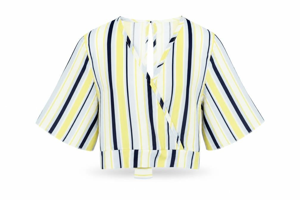 Womens UK Size 10 Quiz Multicoloured Cropped Blouse