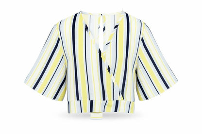 Womens UK Size 10 Quiz Multicoloured Cropped Blouse