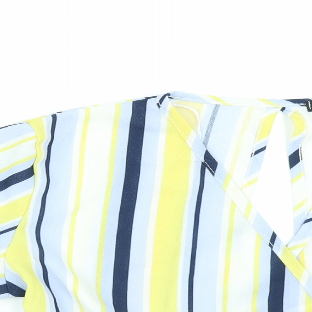 Womens UK Size 10 Quiz Multicoloured Cropped Blouse