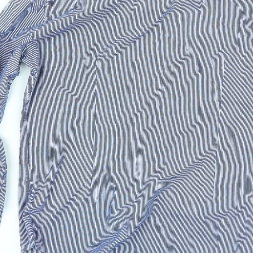 Mens UK Size 14.5 Limited Collection Blue  Button-Up Long Sleeve Casual Shirt