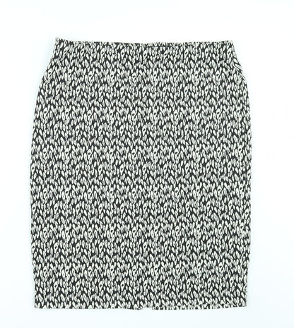 Marks and Spencer Womens Black Geometric  A-Line Skirt Size 6