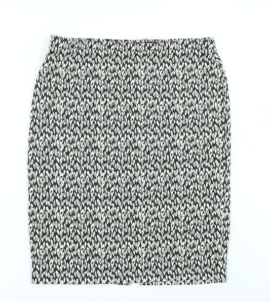 Marks and Spencer Womens Black Geometric  A-Line Skirt Size 6