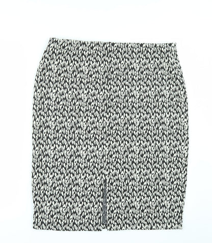 Marks and Spencer Womens Black Geometric  A-Line Skirt Size 6