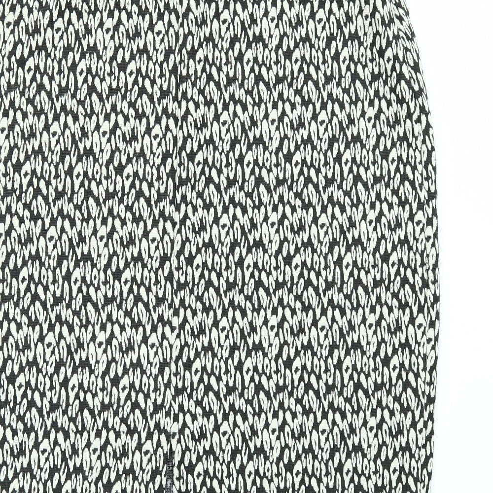 Marks and Spencer Womens Black Geometric  A-Line Skirt Size 6